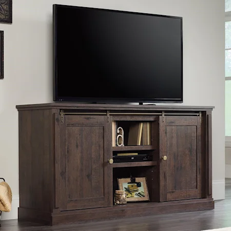 Entertainment Credenza with Sliding Barn Style Doors